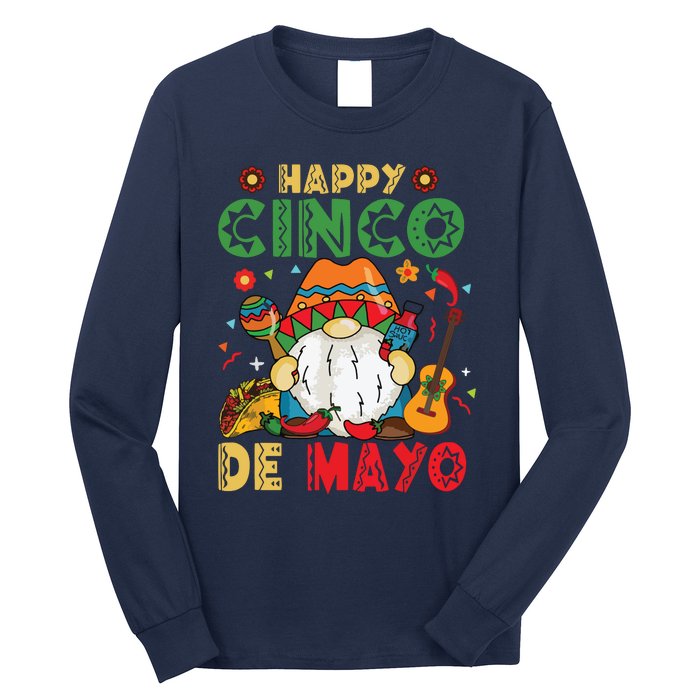 Funny Cinco De Mayo With My Gnomies Trio Gnomes Long Sleeve Shirt