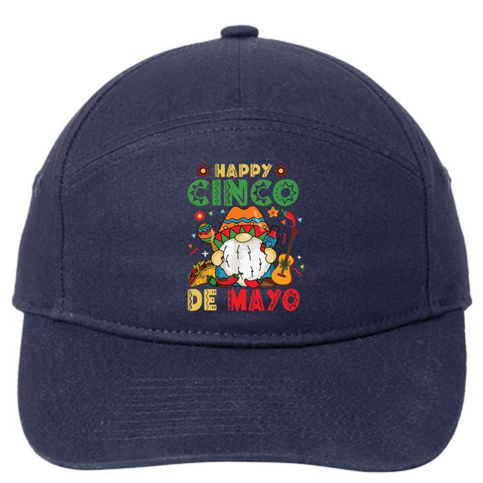 Funny Cinco De Mayo With My Gnomies Trio Gnomes 7-Panel Snapback Hat