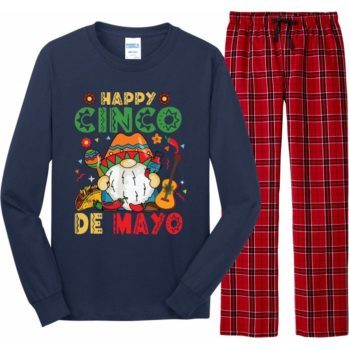 Funny Cinco De Mayo With My Gnomies Trio Gnomes Long Sleeve Pajama Set