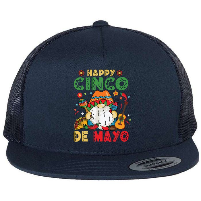 Funny Cinco De Mayo With My Gnomies Trio Gnomes Flat Bill Trucker Hat