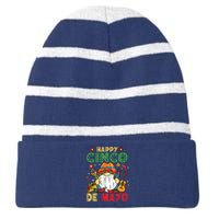 Funny Cinco De Mayo With My Gnomies Trio Gnomes Striped Beanie with Solid Band