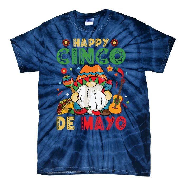 Funny Cinco De Mayo With My Gnomies Trio Gnomes Tie-Dye T-Shirt