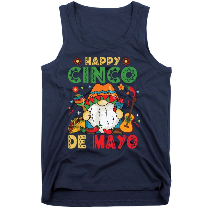 Funny Cinco De Mayo With My Gnomies Trio Gnomes Tank Top