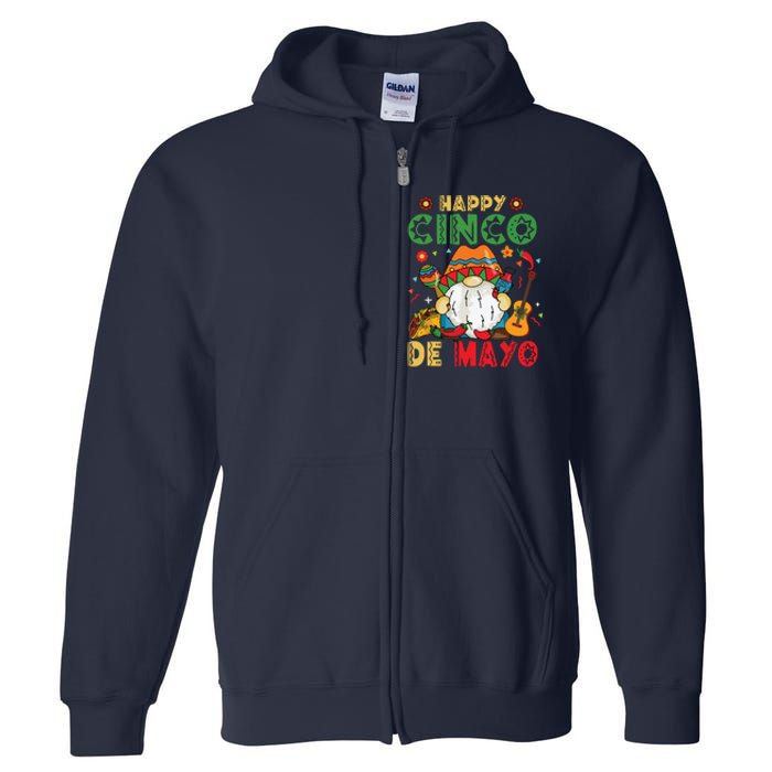 Funny Cinco De Mayo With My Gnomies Trio Gnomes Full Zip Hoodie