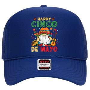 Funny Cinco De Mayo With My Gnomies Trio Gnomes High Crown Mesh Back Trucker Hat