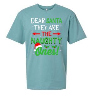 Funny Christmas Dear Santa They Are The Naughty Ones Sueded Cloud Jersey T-Shirt