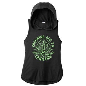 Funny Coughing Due To Cannabis Ladies PosiCharge Tri-Blend Wicking Draft Hoodie Tank