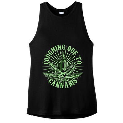 Funny Coughing Due To Cannabis Ladies PosiCharge Tri-Blend Wicking Tank