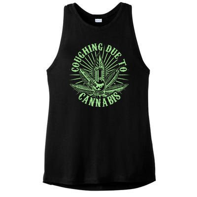 Funny Coughing Due To Cannabis Ladies PosiCharge Tri-Blend Wicking Tank