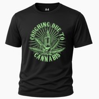 Funny Coughing Due To Cannabis Cooling Performance Crew T-Shirt