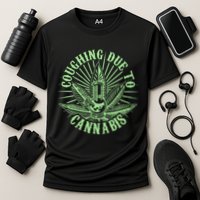 Funny Coughing Due To Cannabis Cooling Performance Crew T-Shirt
