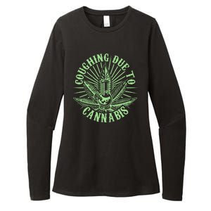 Funny Coughing Due To Cannabis Womens CVC Long Sleeve Shirt