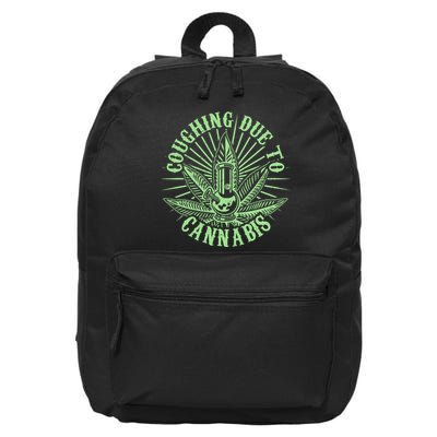 Funny Coughing Due To Cannabis 16 in Basic Backpack