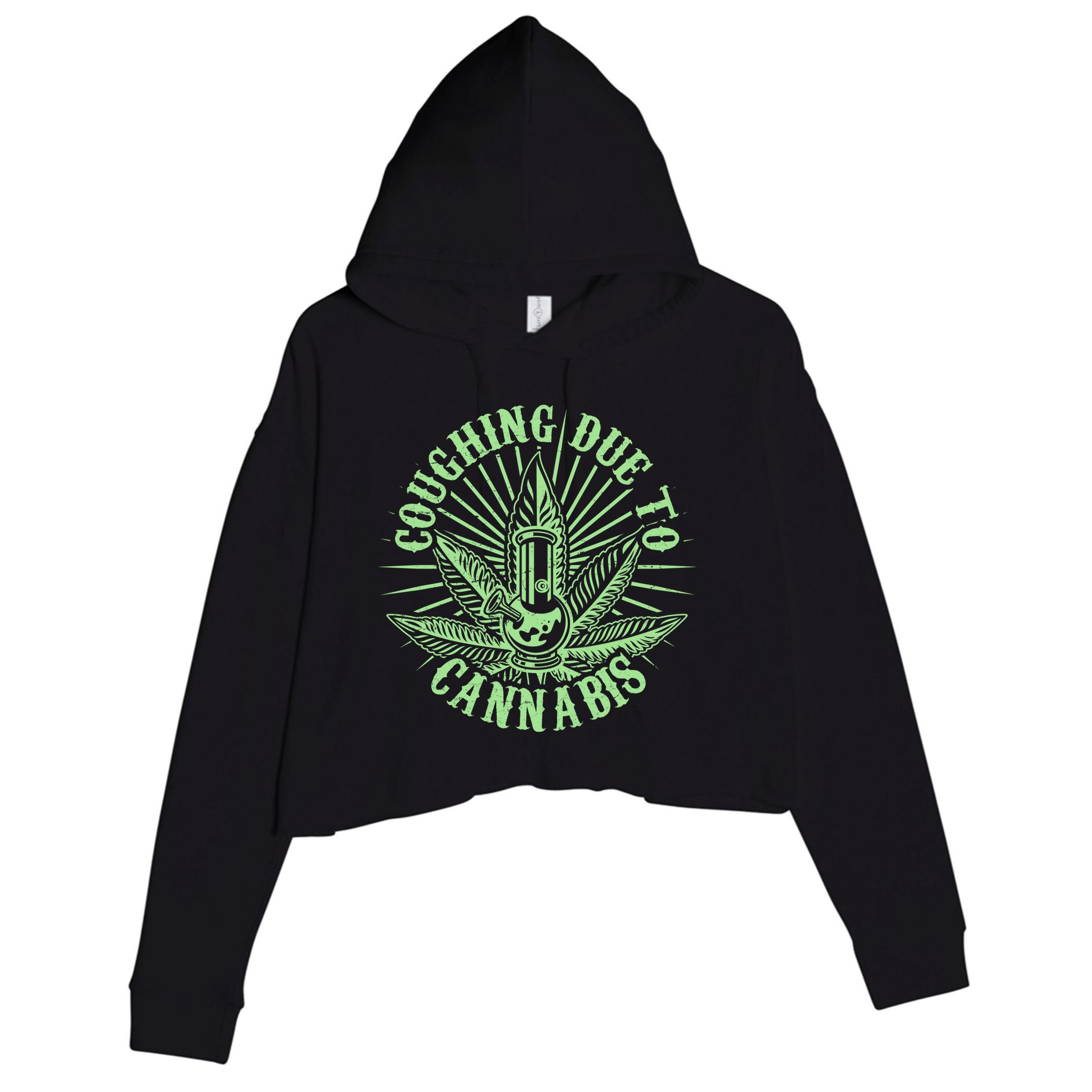 Funny Coughing Due To Cannabis Crop Fleece Hoodie
