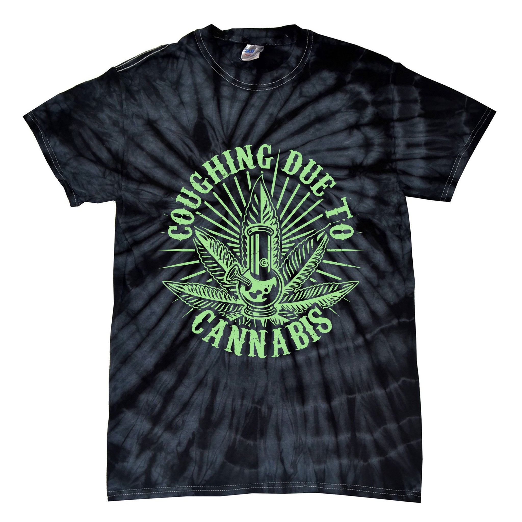 Funny Coughing Due To Cannabis Tie-Dye T-Shirt