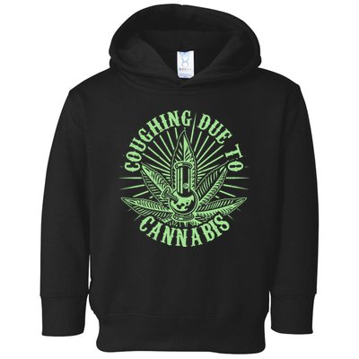 Funny Coughing Due To Cannabis Toddler Hoodie