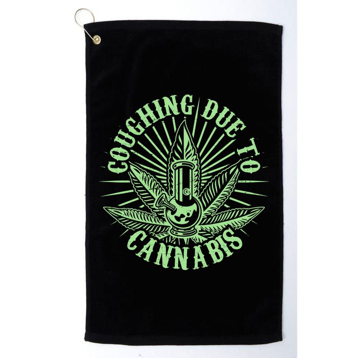 Funny Coughing Due To Cannabis Golf Towel