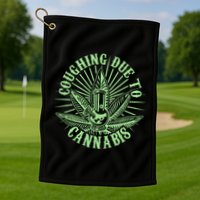 Funny Coughing Due To Cannabis Golf Towel