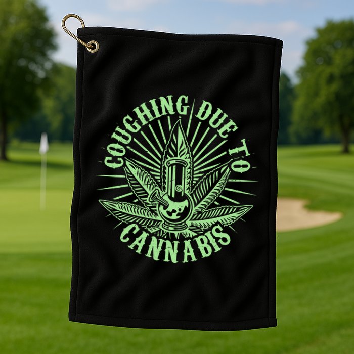Funny Coughing Due To Cannabis Golf Towel