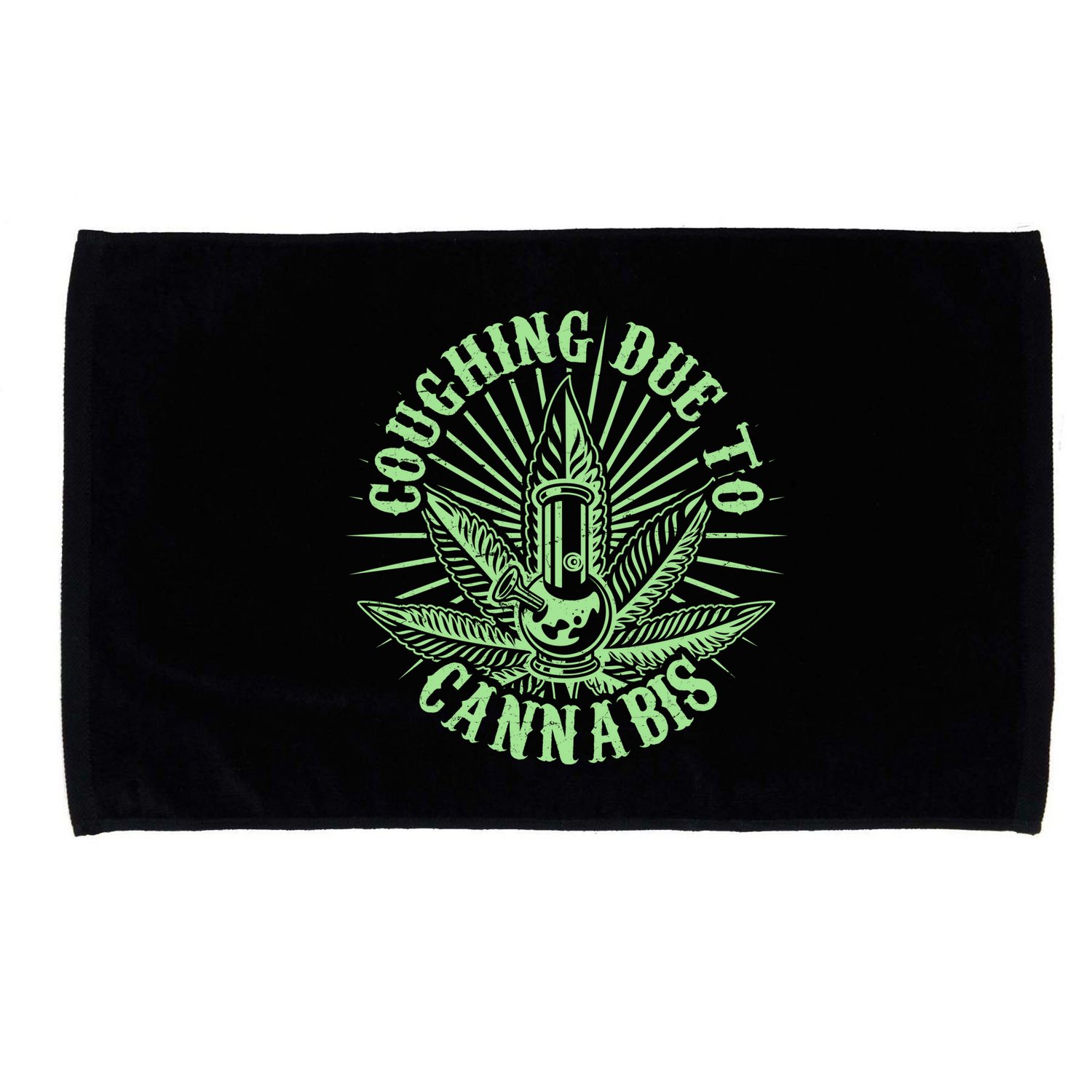 Funny Coughing Due To Cannabis Microfiber Hand Towel