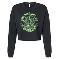 Funny Coughing Due To Cannabis Cropped Pullover Crew