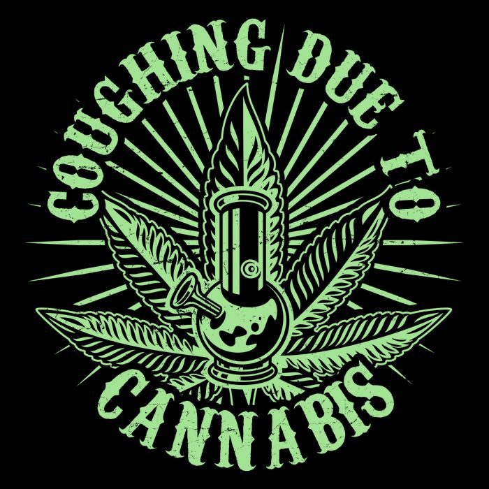 Funny Coughing Due To Cannabis Cropped Pullover Crew