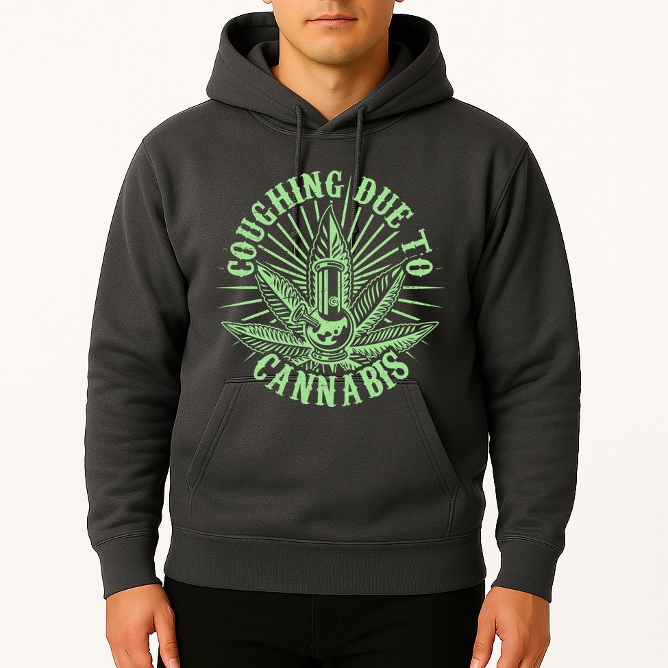 Funny Coughing Due To Cannabis Hoodie