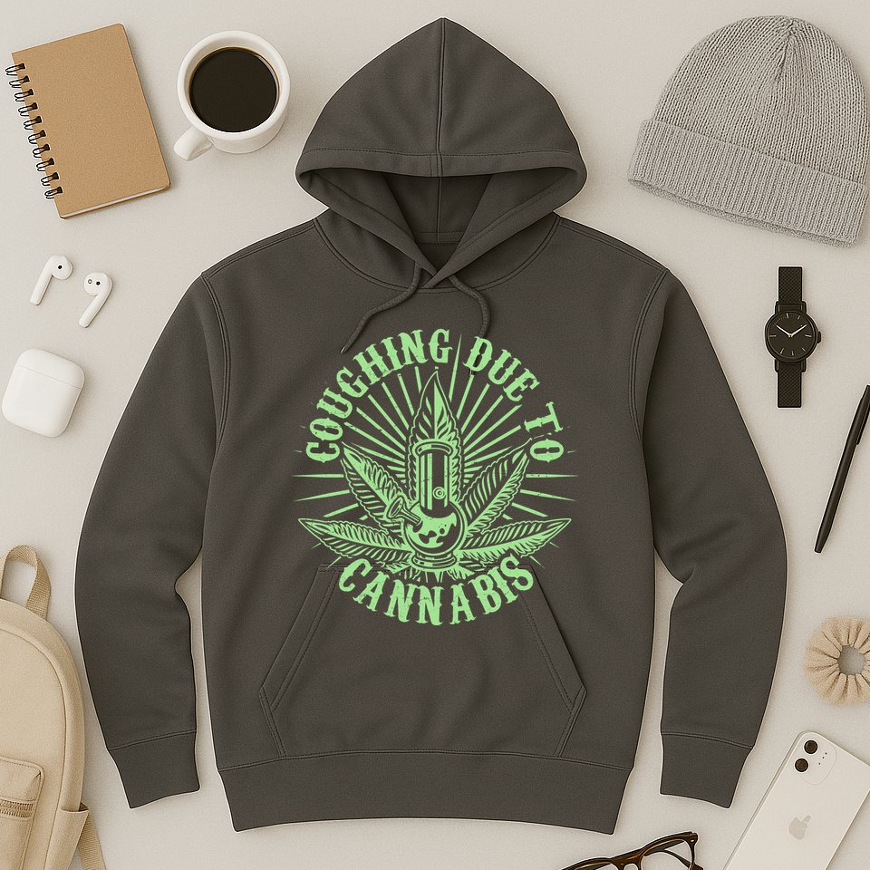 Funny Coughing Due To Cannabis Hoodie
