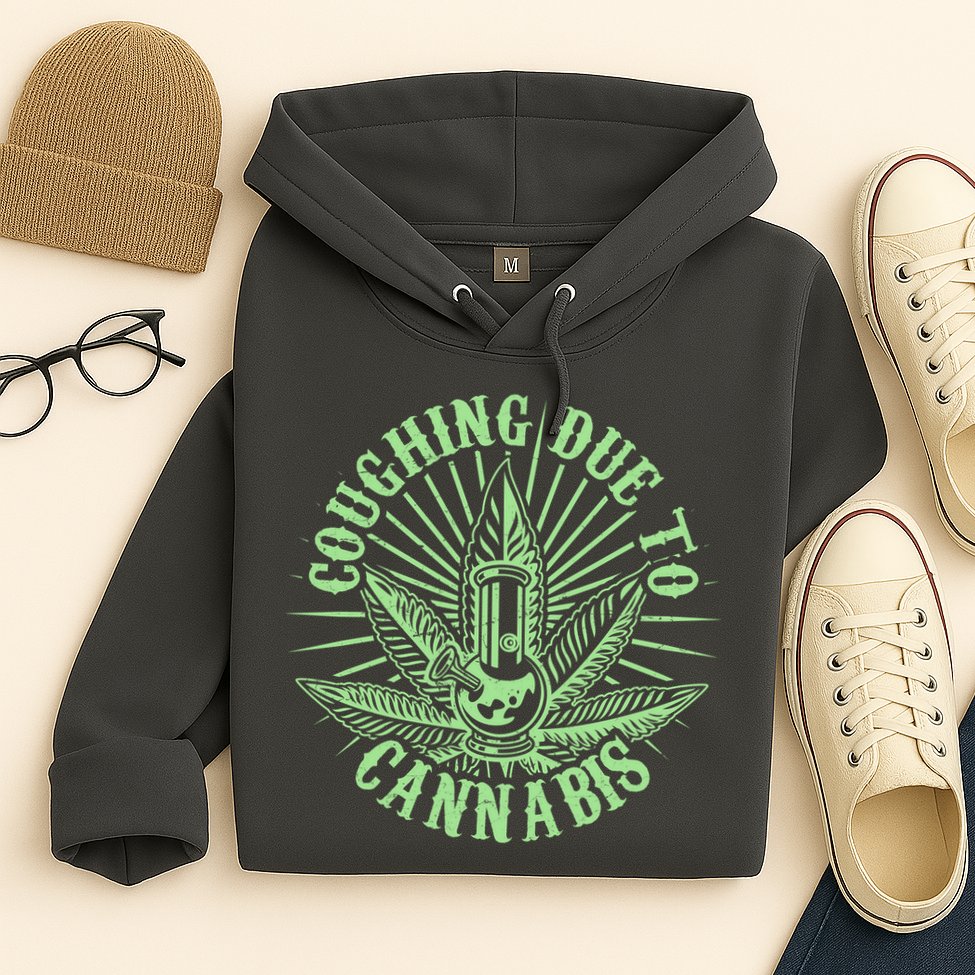 Funny Coughing Due To Cannabis Hoodie