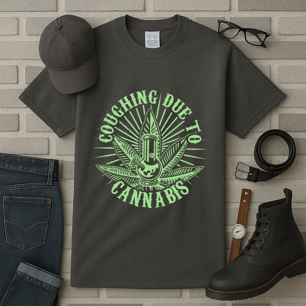 Funny Coughing Due To Cannabis Tall T-Shirt