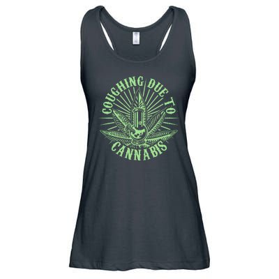 Funny Coughing Due To Cannabis Ladies Essential Flowy Tank