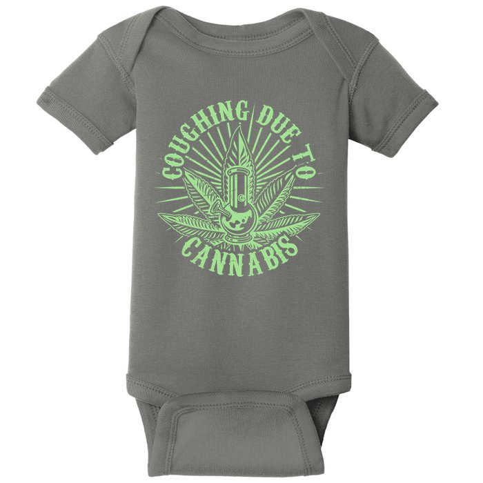 Funny Coughing Due To Cannabis Baby Bodysuit