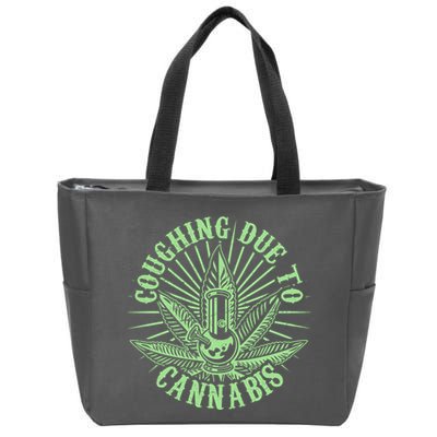 Funny Coughing Due To Cannabis Zip Tote Bag