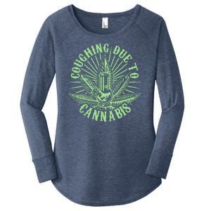 Funny Coughing Due To Cannabis Women's Perfect Tri Tunic Long Sleeve Shirt