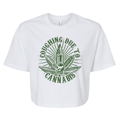 Funny Coughing Due To Cannabis Bella+Canvas Jersey Crop Tee