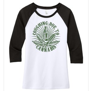 Funny Coughing Due To Cannabis Women's Tri-Blend 3/4-Sleeve Raglan Shirt