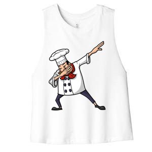 Funny Chef Design Cook Hiphop Dabbing Dance Great Gift Women's Racerback Cropped Tank