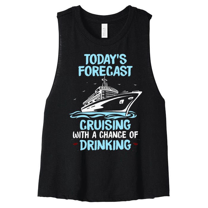 Funny Cruise Design For Cruising Boat Trip Lovers Women's Racerback Cropped Tank