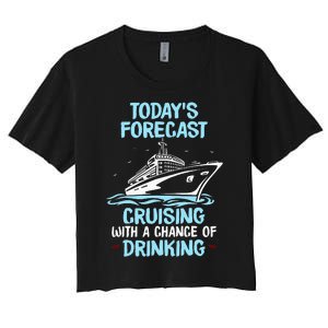 Funny Cruise Design For Cruising Boat Trip Lovers Women's Crop Top Tee