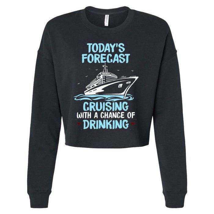 Funny Cruise Design For Cruising Boat Trip Lovers Cropped Pullover Crew