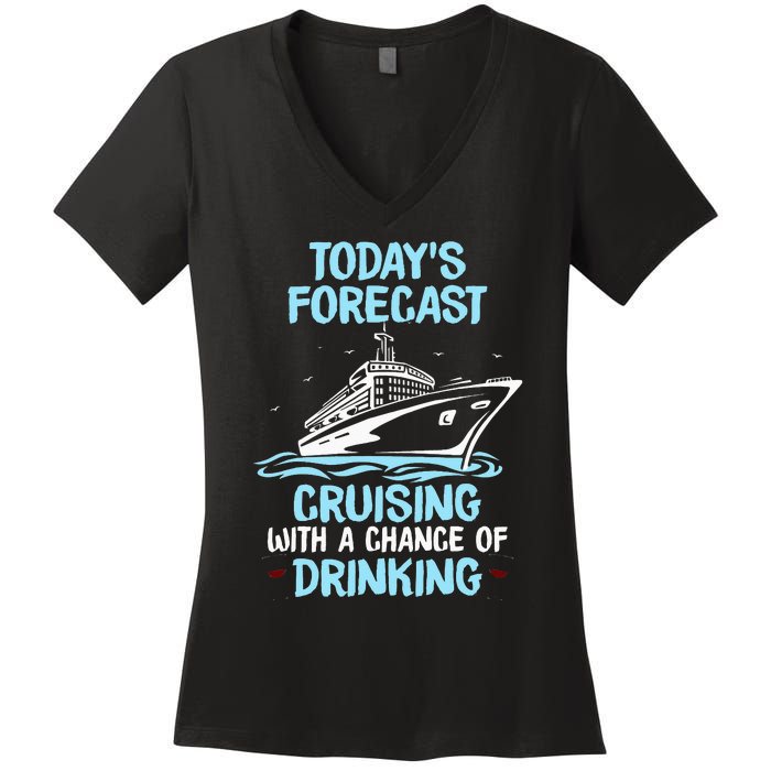 Funny Cruise Design For Cruising Boat Trip Lovers Women's V-Neck T-Shirt