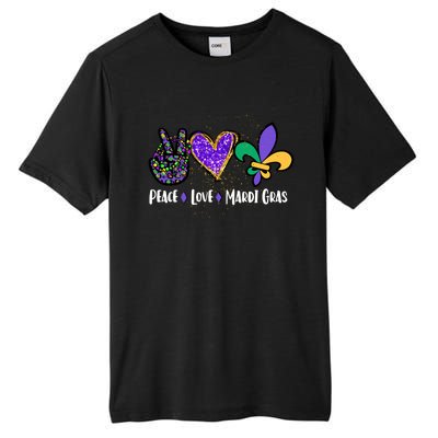 Funny Carnival Design For Hippies Peace Love Mardi Gras Gift Tall Fusion ChromaSoft Performance T-Shirt