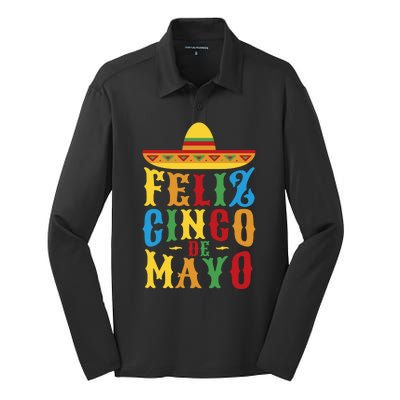 Feliz Cinco De Mayo Silk Touch Performance Long Sleeve Polo