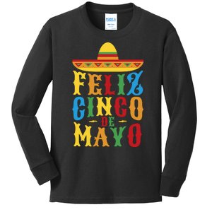 Feliz Cinco De Mayo Kids Long Sleeve Shirt