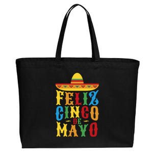 Feliz Cinco De Mayo Cotton Canvas Jumbo Tote