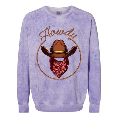 Funny Cowboy Design Rodeo Bull Rider Cowboy Colorblast Crewneck Sweatshirt