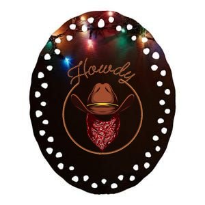 Funny Cowboy Design Rodeo Bull Rider Cowboy Ceramic Oval Ornament