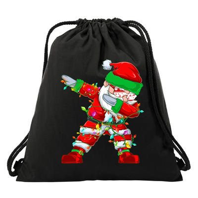 Funny Christmas Dabbing Santa Claus Drawstring Bag