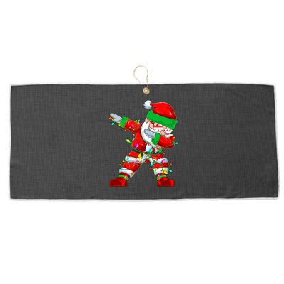 Funny Christmas Dabbing Santa Claus Large Microfiber Waffle Golf Towel