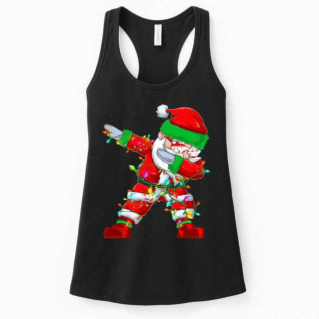 Funny Christmas Dabbing Santa Claus Womens Tank Top